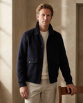 Men’s Flap-Pocket Bomber Jacket worn by a model — Hale & Venn
